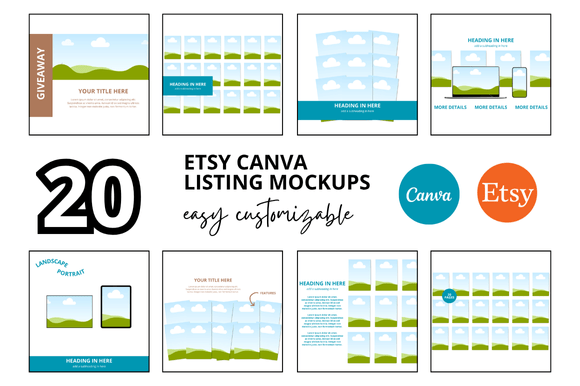 20 Printables Etsy Listings Mockup: Streamline Your Digital Shop