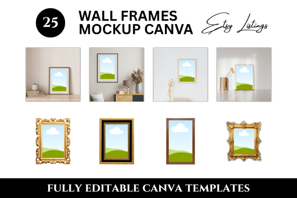 25 Wall Frame Etsy Listings Mockup: Elevate Your Shop's Visual Appeal