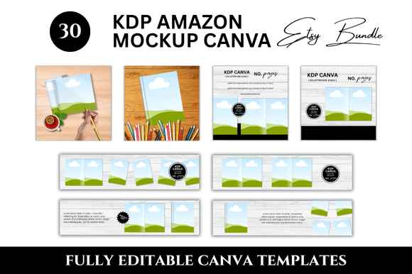 30 KDP Amazon Etsy Listing Mockup Bundle