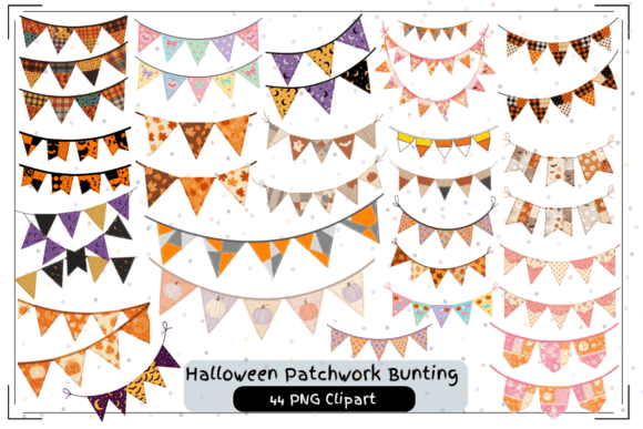 44 Halloween Patchwork Bunting: A Versatile Design Asset