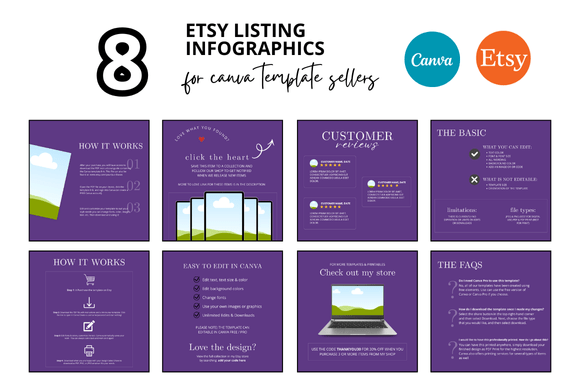 8 Purple Etsy Listing Infographics: A Design Professional's Toolkit