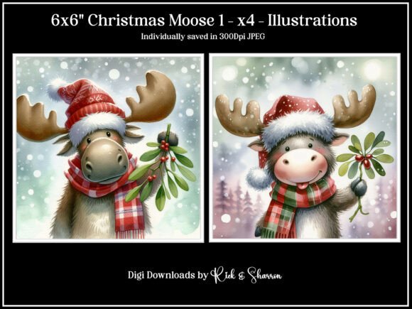 Charming Christmas Moose Graphics for Festive Design