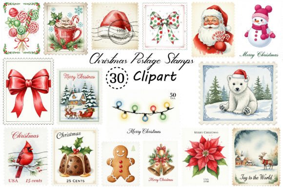 Christmas Postage Stamps PNG: A Designer's Festive Toolkit