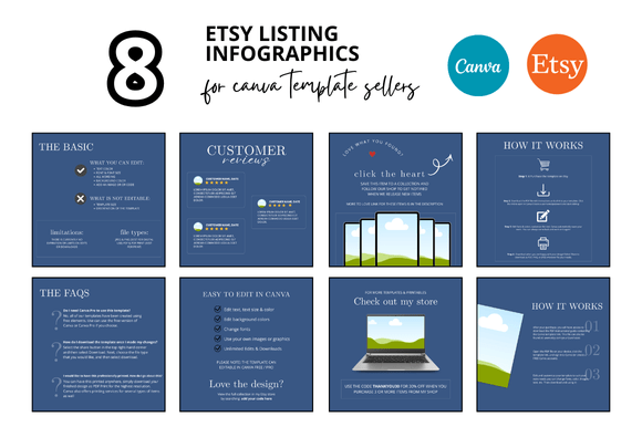 Elevate Your Etsy Shop with Professional Blue Listing Infographics