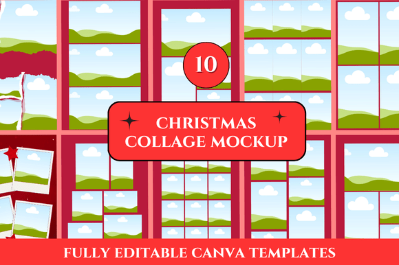 Elevate Your Holiday Designs with a Christmas Collage Mockup