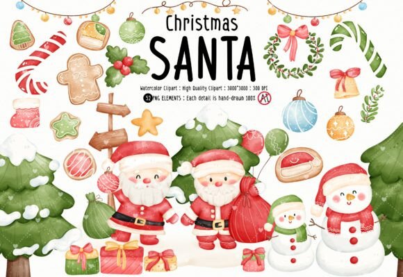 Elevate Your Holiday Designs with Watercolor Christmas Clipart