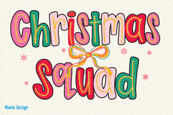 Groovy Christmas Squad Coquette PNG for Festive Designs