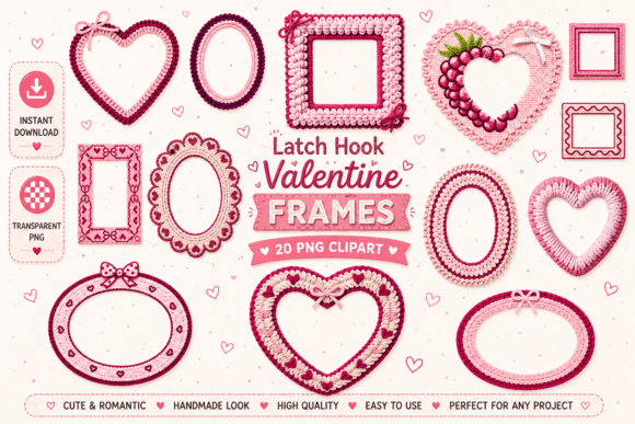 Infuse Romance with Crochet Lace: The Latch Hook Valentine Frames Bundle