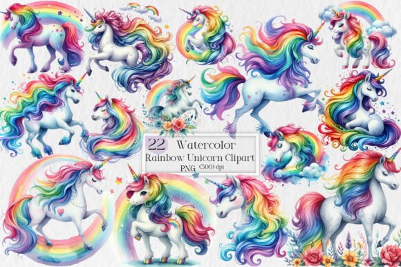 Unlock Creative Magic with a Rainbow Unicorn Clipart Bundle