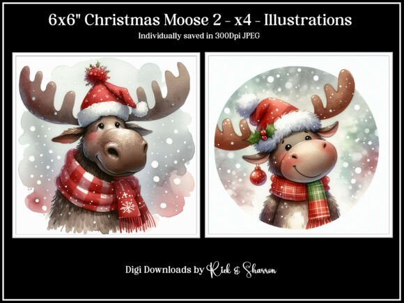 Unlock Festive Creativity with 6x6 Christmas Moose 5-8 - JPEG