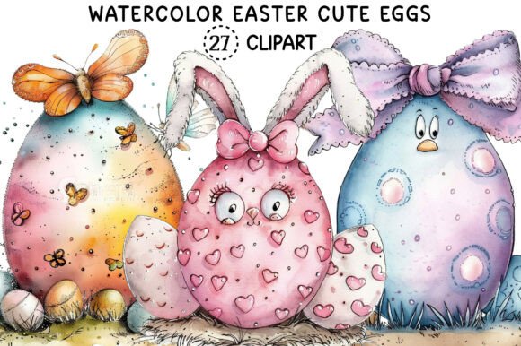 Watercolor Easter Cute Eggs Clipart: A Designer's Spring Resource